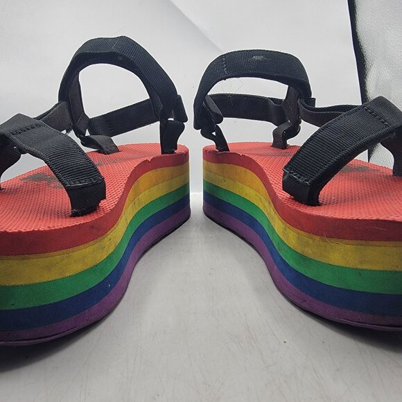 Teva Flatform Universal Womens 8 Rainbow Pride Platform Sandals 1116376 - Picture 3 of 13